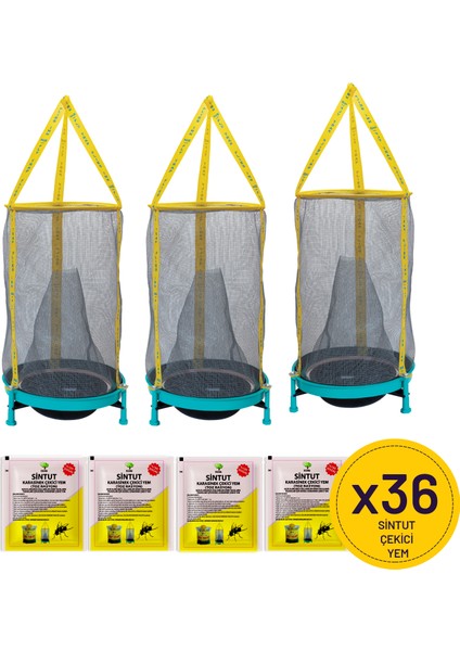 3'lü Hg Karasinek Tuzağı + 30 Adet 25GR Yem