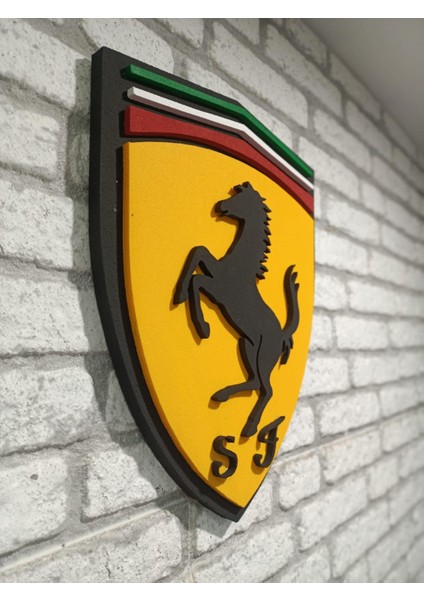 Ferrarı Logo 50 x 50 cm Ferrarı Araba Logosu | Ferrarı Marka Logosu | 3D Ferrarı Logo fiyatları