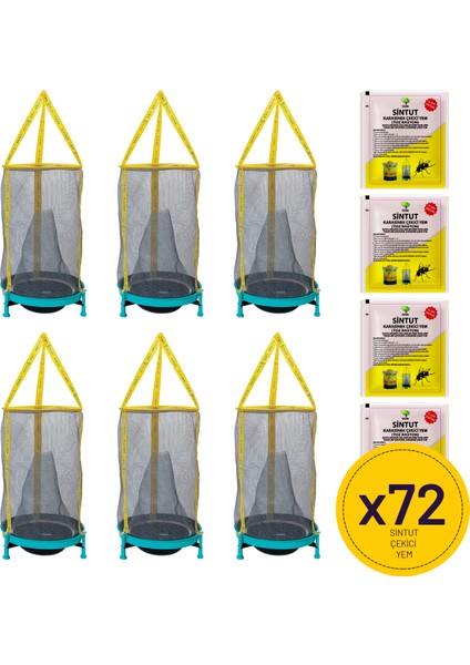 6'lı Hg Karasinek Tuzağı + 60 Adet 25GR Yem