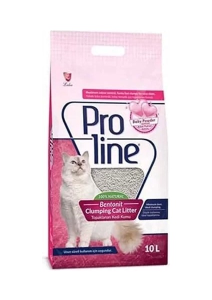 Proline Bebek Pudralı Topaklanan Bentonit Kedi Kumu Ince 10 Lt