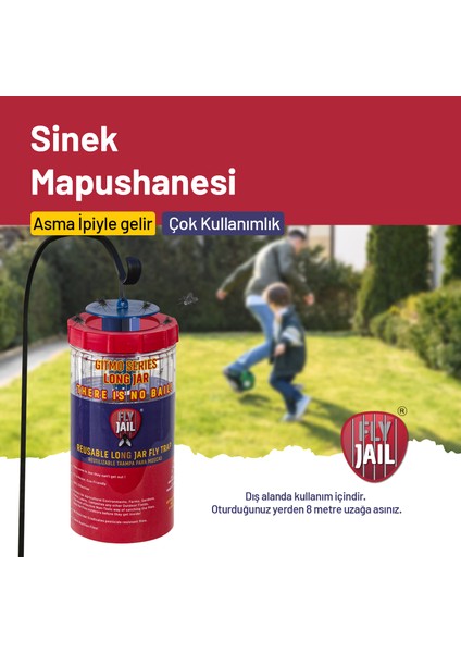 4 Adet Fly Jaıl | Long Jar, 1.5 Litre Kavanoz Tipi Karasinek Tuzağı