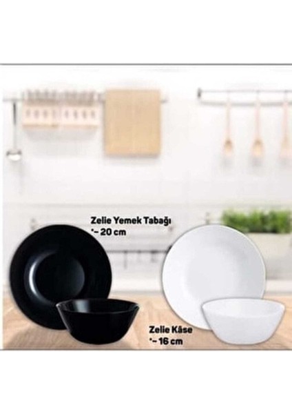 Arcopal Zelie Siyah 12 Parça 6 Kişilik Yemek Takımı