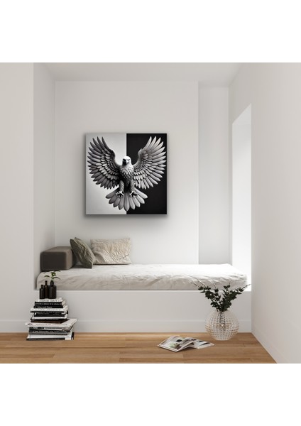 Heybetli Kartal Kanvas Tablo 90 x 90 cm fiyatları