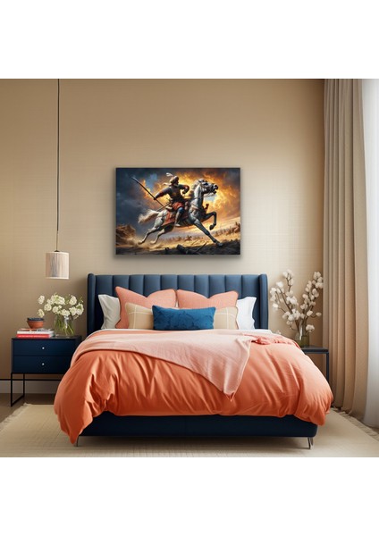 Atlı Osmanlı Askeri Kanvas Tablo 70 x 100 cm