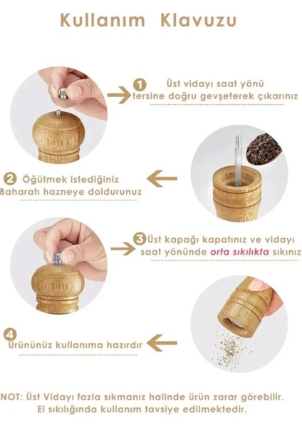 2'li Doğal Ahşap Baharat Değirmeni Seti indirimleri