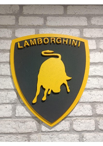 Lamborgıhını Logo 50 x 50 cm Lamborgıhını Araba Logosu | Lamborgıhını Marka Logosu | 3D Lamborgıhını Logo modelleri