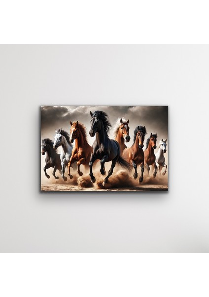 Koşan Atlar Kanvas Tablo 80 x 120 cm