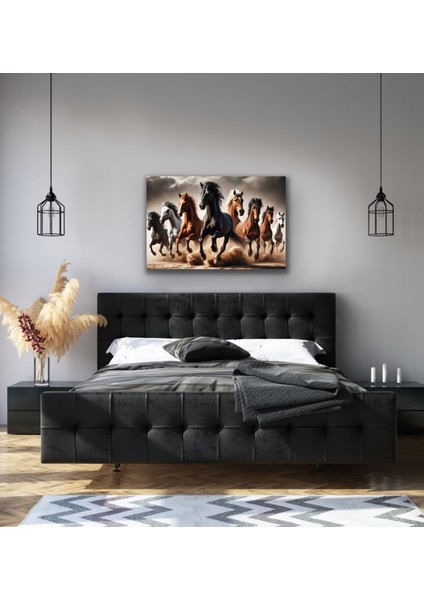 Koşan Atlar Kanvas Tablo 80 x 120 cm