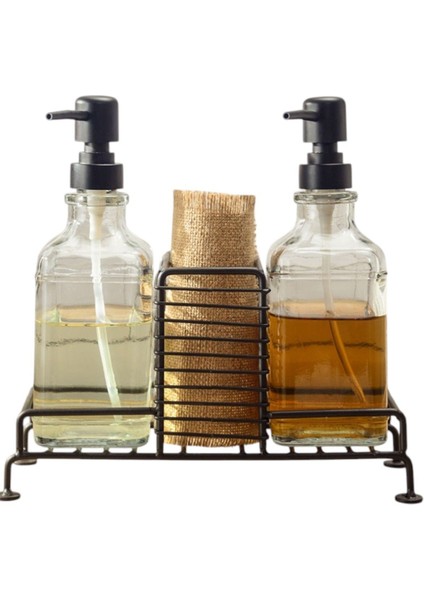 2'li Metal Standlı Cam Sıvı Sabunluk Seti - Mutfak ve Banyo Için Şık Tasarım modelleri