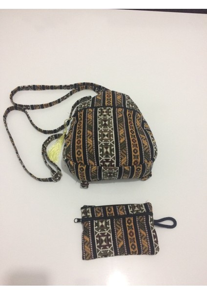 Yöresel Desenli Bebe Sırt Çanta ve Cüzdan Set