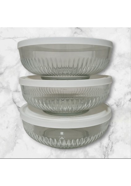 Beyaz Kapak Üc Adet 1500 Cc Tokyo Saklama Kabı