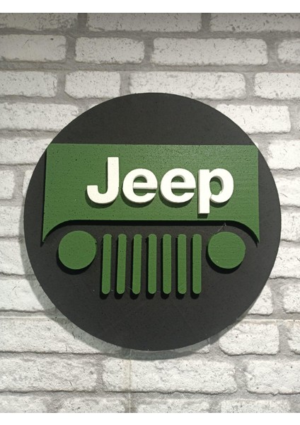 Jeep Logo 50 x 50 cm Jeep Araba Logosu | Jeep Marka Logosu | 3D Jeep Logo modelleri