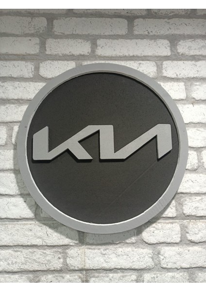 Kıa Logo 50 x 50 cm Kıa Araba Logosu | Kıa Marka Logosu | 3D Kıa Logo modelleri