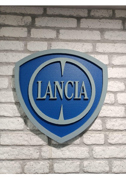 Lancıa Logo 50 x 50 cm Lancıa Araba Logosu | Lancıa Marka Logosu | 3D Lancıa Logo modelleri