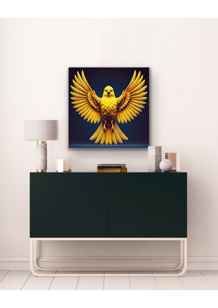 Heybetli Kanarya Kanvas Tablo 90 x 90 cm