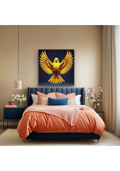 Heybetli Kanarya Kanvas Tablo 90 x 90 cm