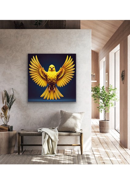 Heybetli Kanarya Kanvas Tablo 90 x 90 cm