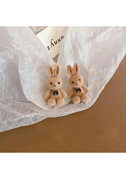Özel Tasarım ,şirin ,hayvan Temalı Peluş Tavşan Küpe