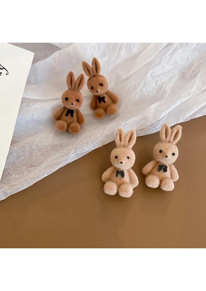 Özel Tasarım ,şirin ,hayvan Temalı Peluş Tavşan Küpe