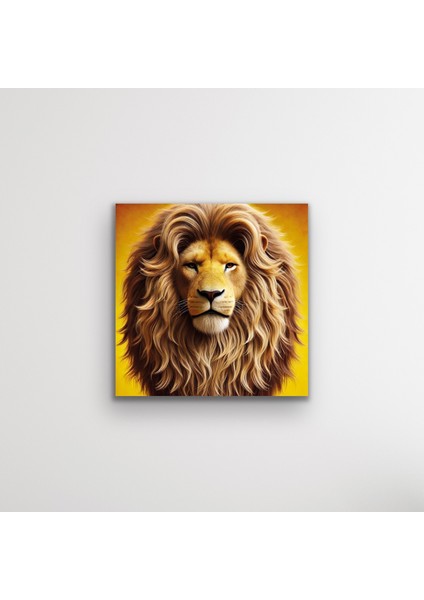 Heybetli Aslan Kanvas Tablo 90 x 90 cm