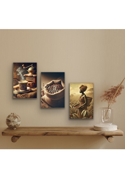 Coffee Yazılı Kahve Çekirdekleri Kanvas Tablo 20 x 30 cm fırsatları