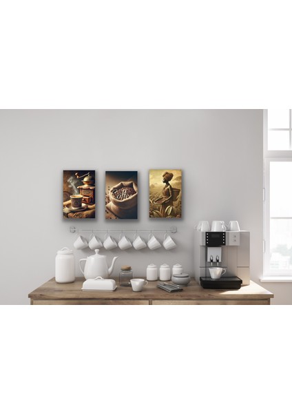 Coffee Yazılı Kahve Çekirdekleri Kanvas Tablo 20 x 30 cm indirimleri