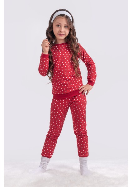 Kalp Desenli Çocuk Pijama Takım