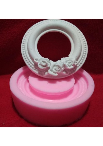 Yuvarlak Güllü Çerçeve 8-8 cm