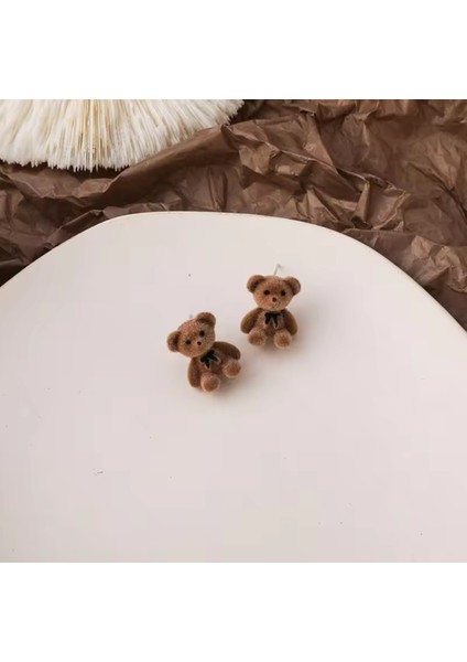 Özel Tasarım ,şirin ,hayvan Temalı Peluş Ayıcık Küpe