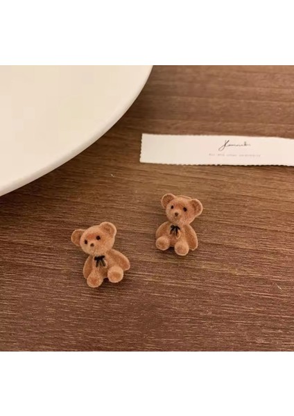 Özel Tasarım ,şirin ,hayvan Temalı Peluş Ayıcık Küpe