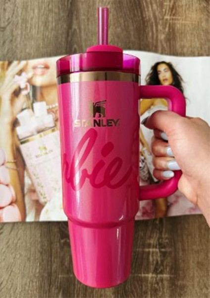Barbie quencher h2.0 flowstate paslanmaz çelik termos 40 oz 1,18 lt rose quartz 2.0