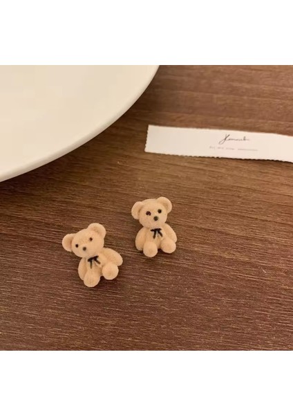 Özel Tasarım ,şirin ,hayvan Temalı Peluş Ayıcık Küpe