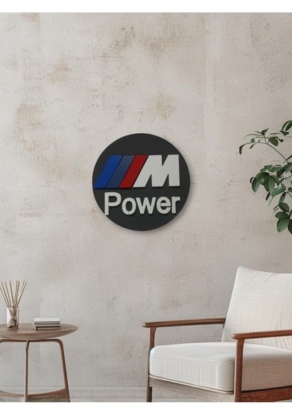 Mpower Logo 50 x 50 cm Mpower Araba Logosu | Mpower Marka Logosu | 3D Mpower Logo
