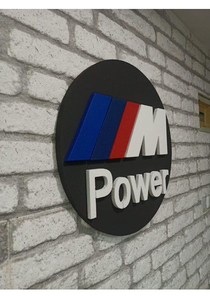 Mpower Logo 50 x 50 cm Mpower Araba Logosu | Mpower Marka Logosu | 3D Mpower Logo