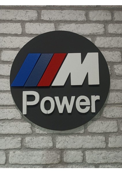 Mpower Logo 50 x 50 cm Mpower Araba Logosu | Mpower Marka Logosu | 3D Mpower Logo