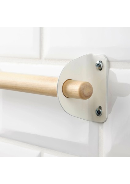 Ahşap Duvar Rayı 60 cm + 5 Adet Metal Kanca Ikea Mutfak Için Ray Seti Duvar Askısı
