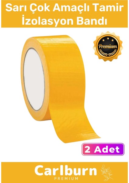 Süper Güçlü Su Geçirmez Sızdırmaz Sarı Renk Çok Amaçlı Tamir İzolasyon Bandı 48 mm x 10 m 2 Adet