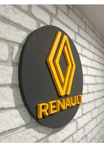 Renault Logo 50 x 50 cm Renault Araba Logosu | Renault Marka Logosu | 3D Renault Logo fiyatları