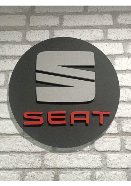 Seat Logo 50 x 50 cm Seat Araba Logosu | Seat Marka Logosu | 3D Seat Logo fiyatları