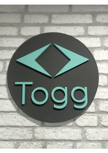 Togg Logo 50 x 50 cm Togg Araba Logosu | Togg Marka Logosu | 3D Togg Logo
