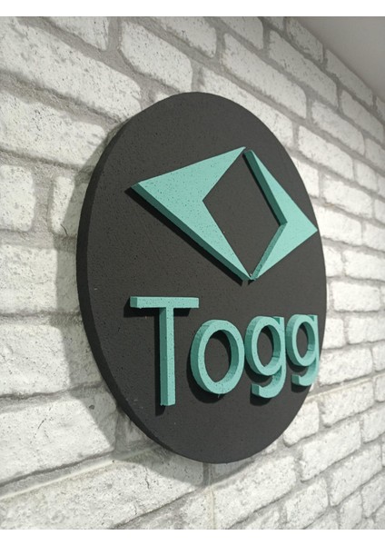 Togg Logo 50 x 50 cm Togg Araba Logosu | Togg Marka Logosu | 3D Togg Logo modelleri