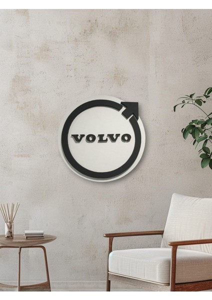 Volvo Logo 50 x 50 cm Volvo Araba Logosu | Volvo Marka Logosu | 3D Volvo Logo