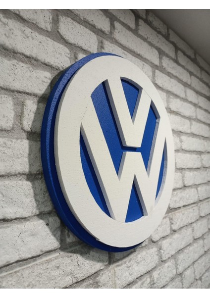 Volkswagen Logo 50 x 50 cm Volkswagen Araba Logosu | Volkswagen Marka Logosu | 3D Volkswagen Logo modelleri
