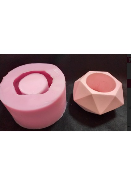 Büyük Prizma Saksı Silikon Kalıp 10 cm