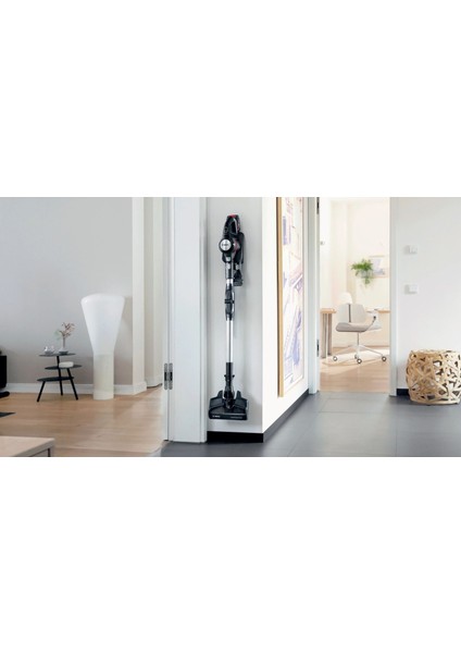 LED Başlıklı 10 Yıl Motor Garantili Premium Şarjlı Dikey Süpürge Siyah + Onerous Mutfak Tartısı