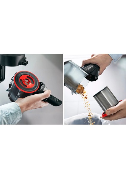 LED Başlıklı 10 Yıl Motor Garantili Premium Şarjlı Dikey Süpürge Siyah + Onerous Mutfak Tartısı