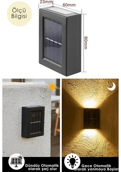 Solar Aplik Çift Taraflı Lamba