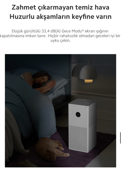 Hepa Filtreli Yüksek Hassasiyetli Pm 2.5 Sensör Akıllı Hava Temizleyici - Onerous Lambader Hediye! fırsatları
