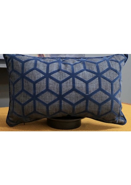 30 x 50 Geometrik Desen Lacivert Dekoratif Kırlent