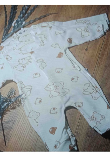 0-3-6 Ay Set Bebek Tulum Çıtçıtlı %100 Pamuk